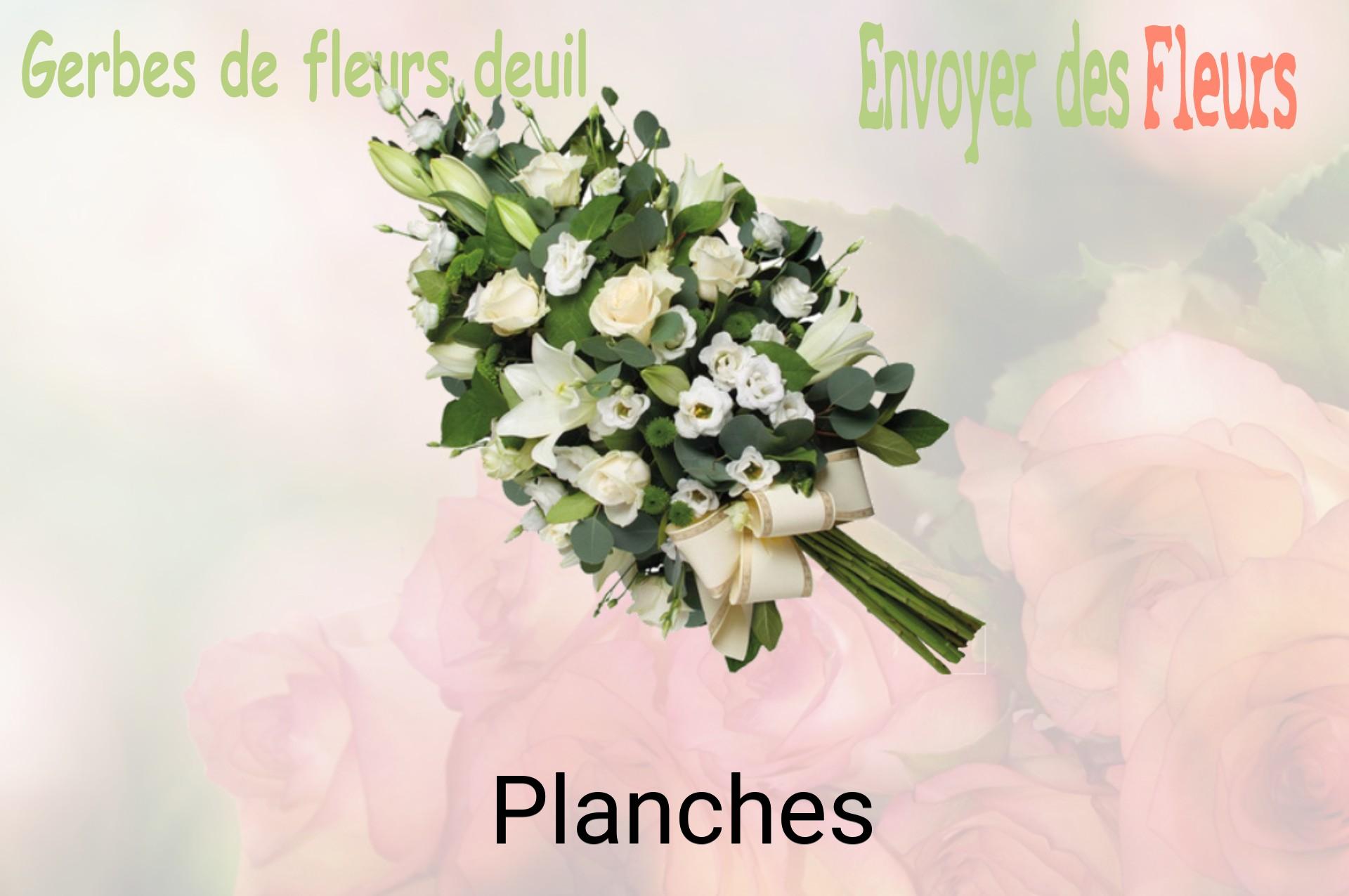 Gerbe de fleurs de deuil livrée à Planches